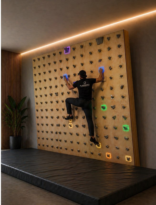 Erwachsener beim Training an der Flashwall