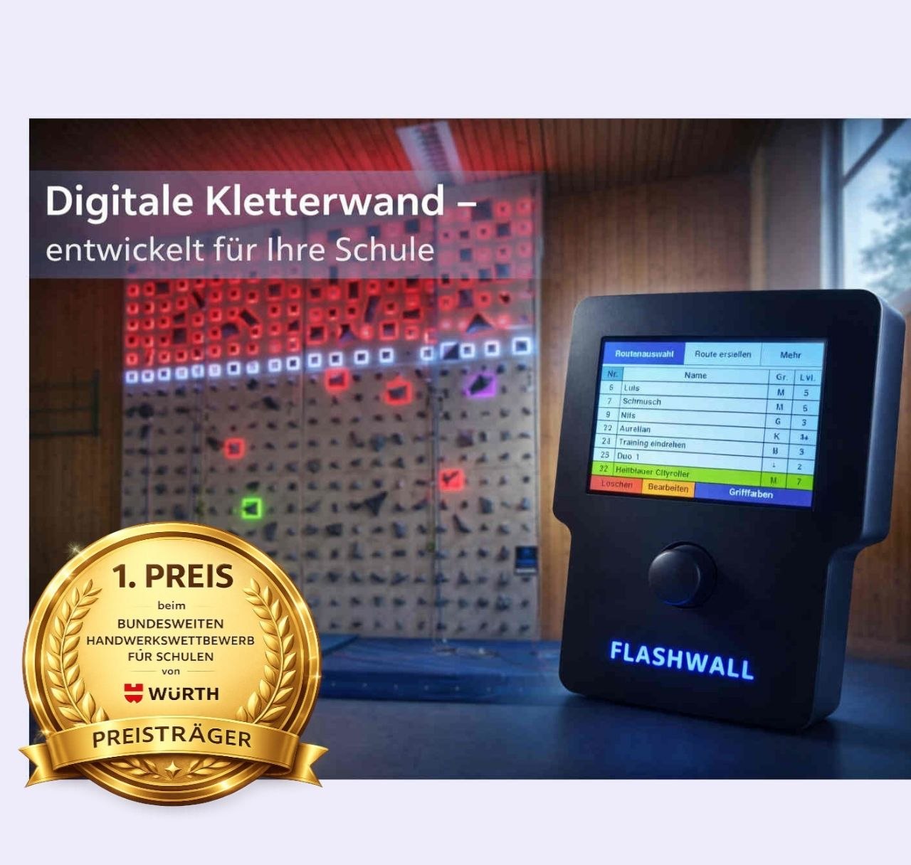 Flashwall erster Preis Würth Handwerkswettbewerb